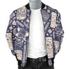 Tiki Pattern Print Men's Bomber Jacket-grizzshop