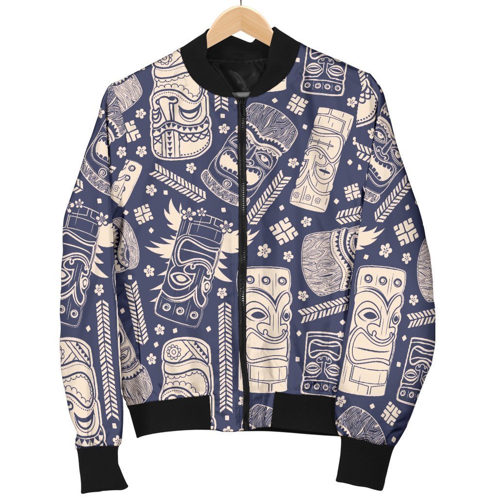 Tiki Pattern Print Men's Bomber Jacket-grizzshop