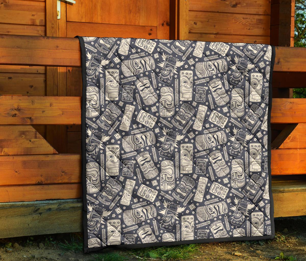 Tiki Pattern Print Quilt-grizzshop