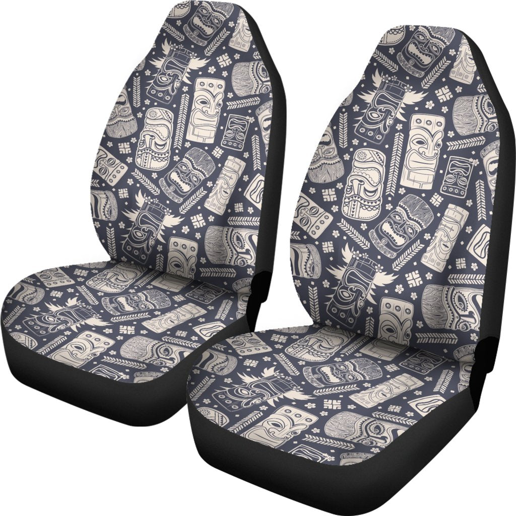 Tiki Pattern Print Universal Fit Car Seat Covers-grizzshop