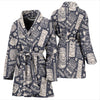 Tiki Pattern Print Women Long Robe-grizzshop