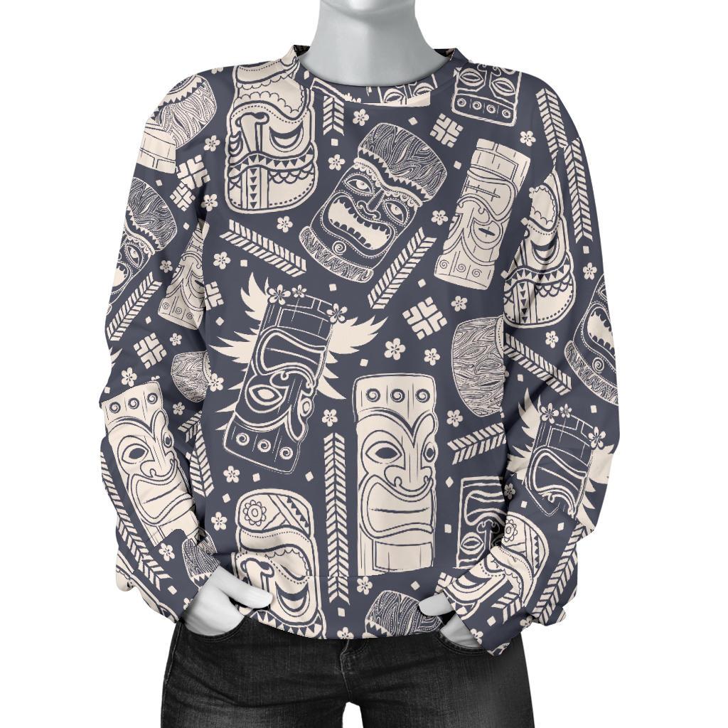 Tiki Pattern Print Women's Sweatshirt-grizzshop