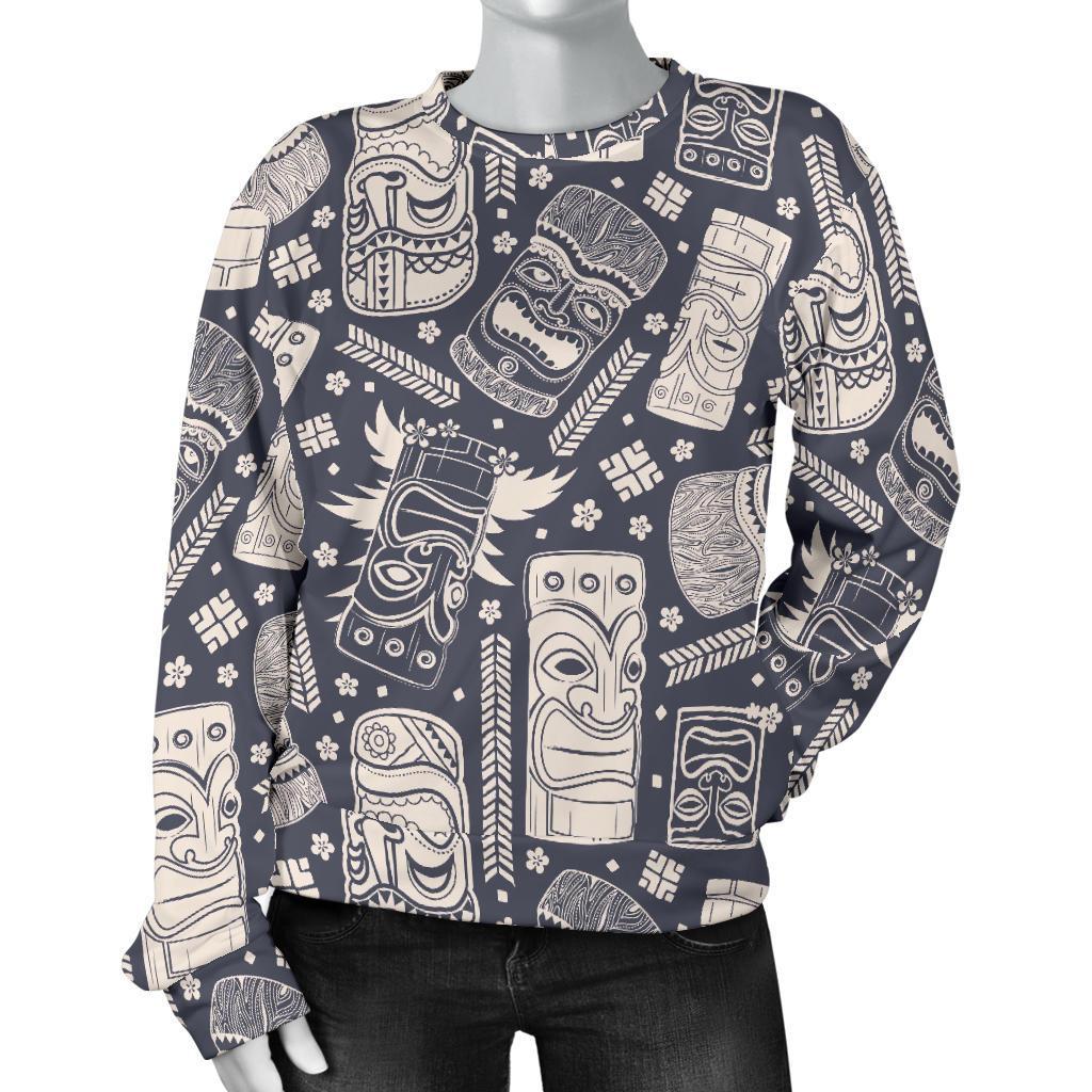 Tiki Pattern Print Women's Sweatshirt-grizzshop