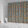 Tiki Print Pattern Bathroom Shower Curtain-grizzshop