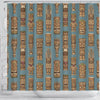 Tiki Print Pattern Bathroom Shower Curtain-grizzshop