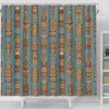 Tiki Print Pattern Bathroom Shower Curtain-grizzshop