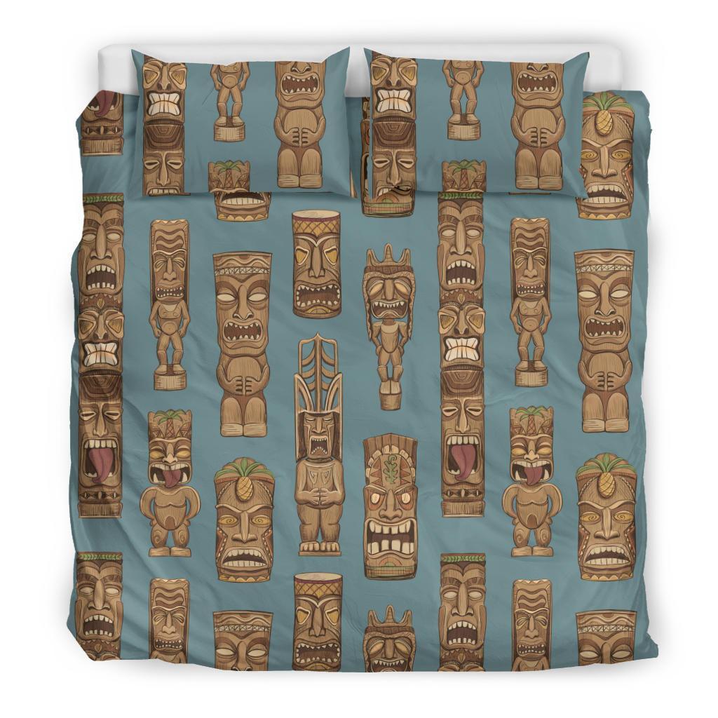 Tiki Print Pattern Duvet Cover Bedding Set-grizzshop