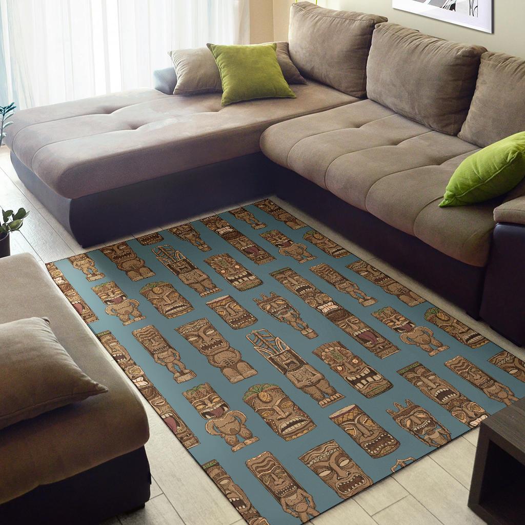 Tiki Print Pattern Floor Mat-grizzshop