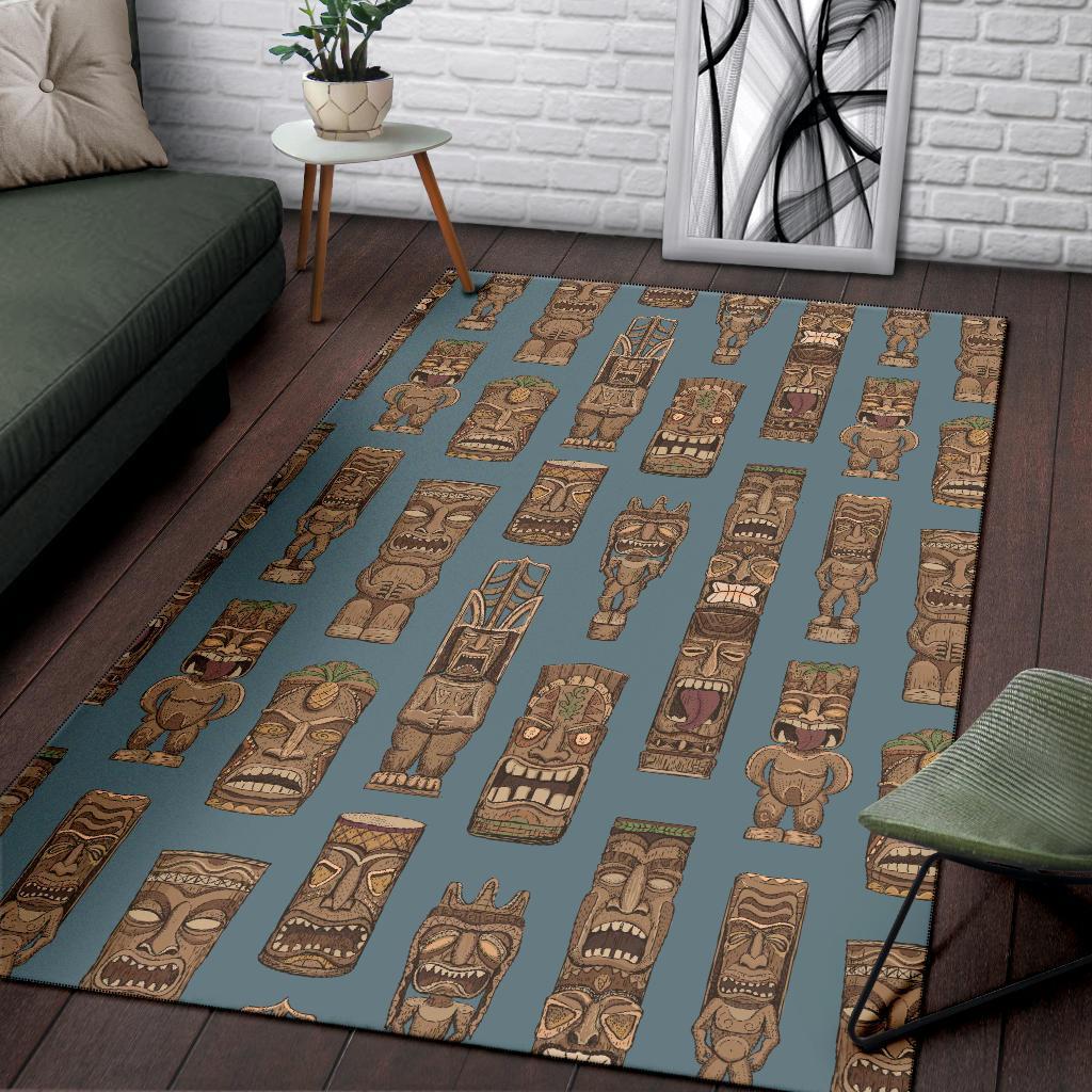 Tiki Print Pattern Floor Mat-grizzshop