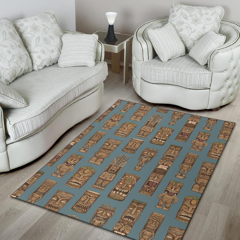 Tiki Print Pattern Floor Mat-grizzshop