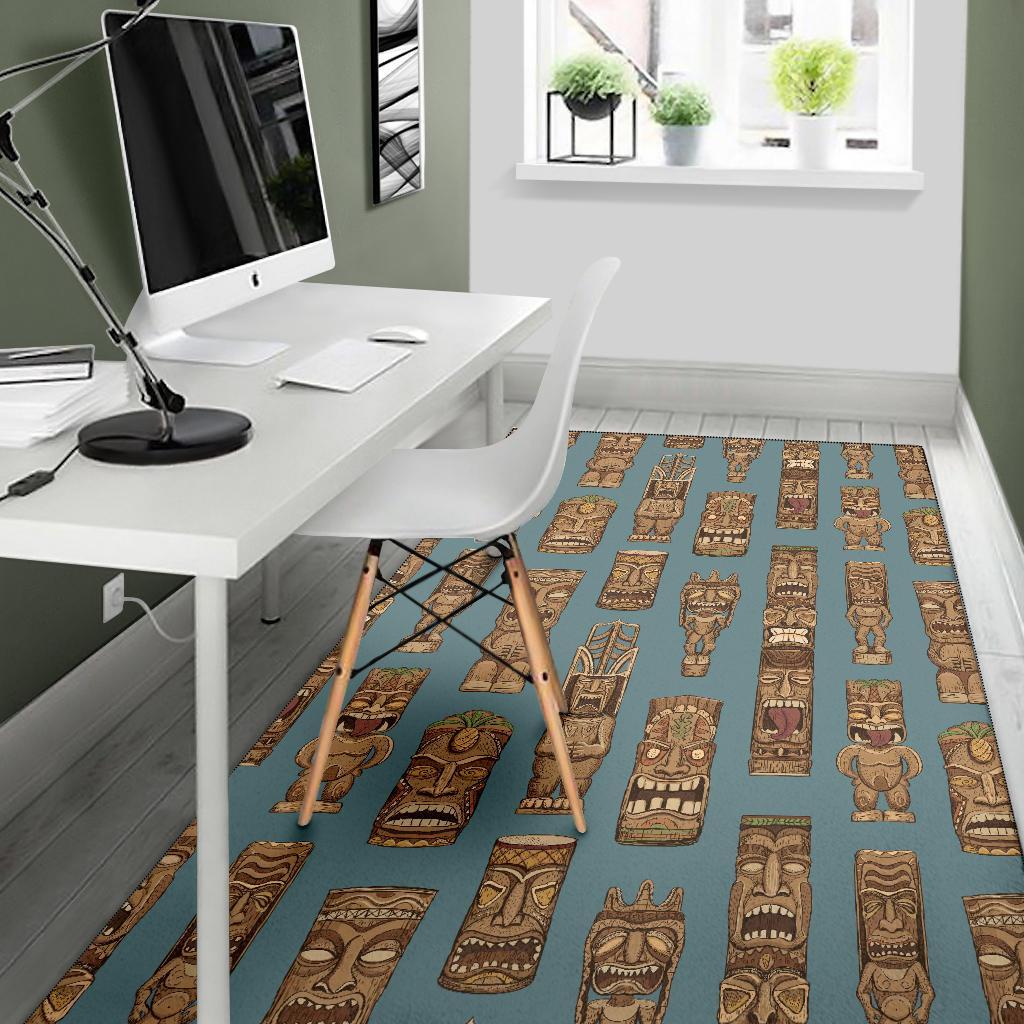 Tiki Print Pattern Floor Mat-grizzshop