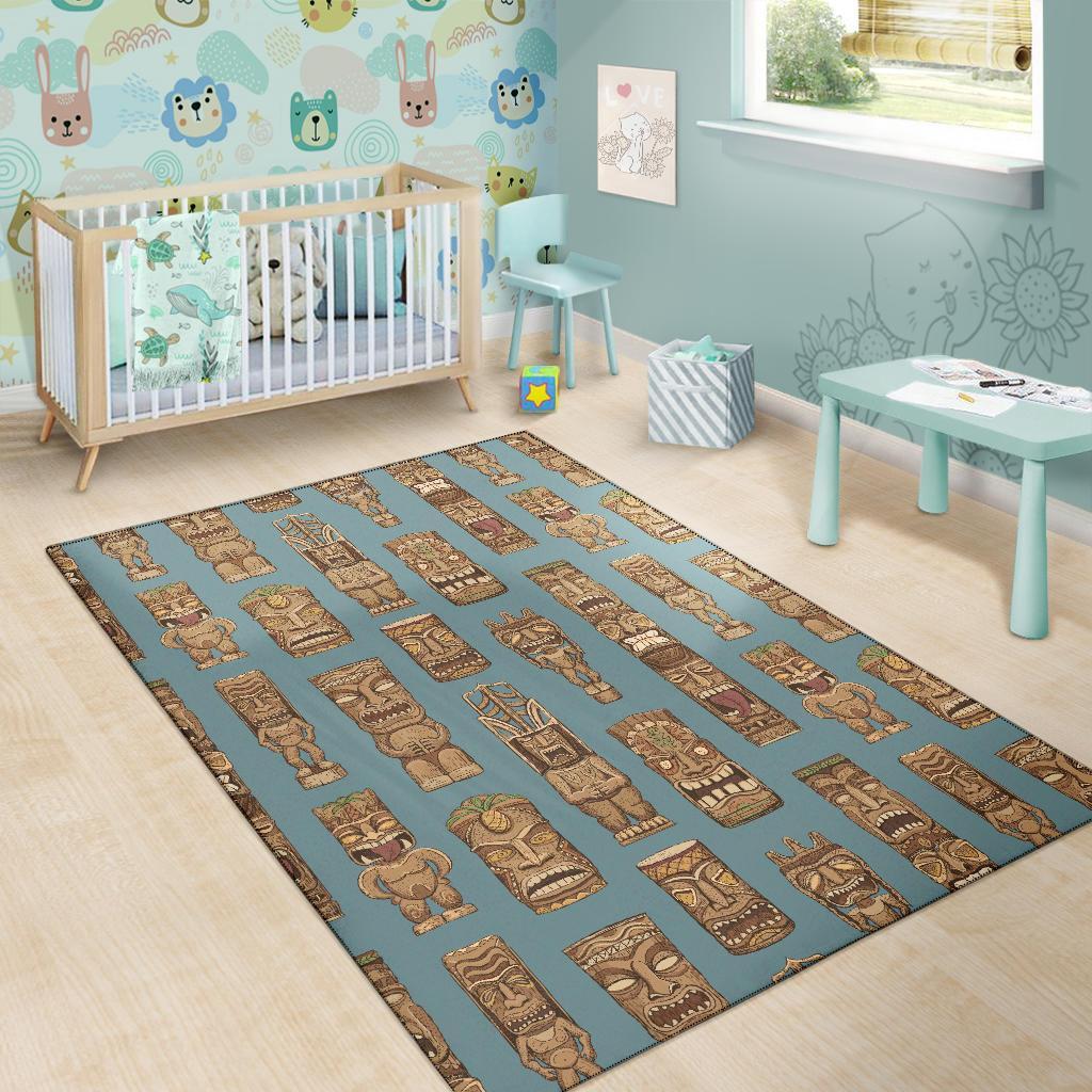 Tiki Print Pattern Floor Mat-grizzshop