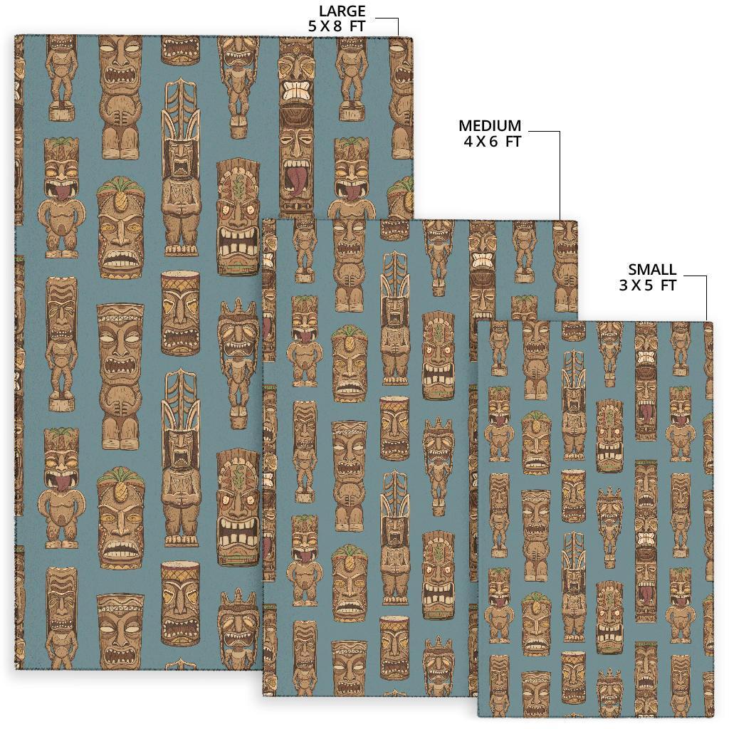Tiki Print Pattern Floor Mat-grizzshop