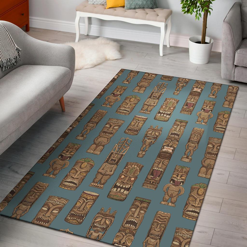 Tiki Print Pattern Floor Mat-grizzshop
