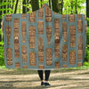 Tiki Print Pattern Hooded Blanket-grizzshop