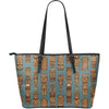 Tiki Print Pattern Leather Tote Bag-grizzshop