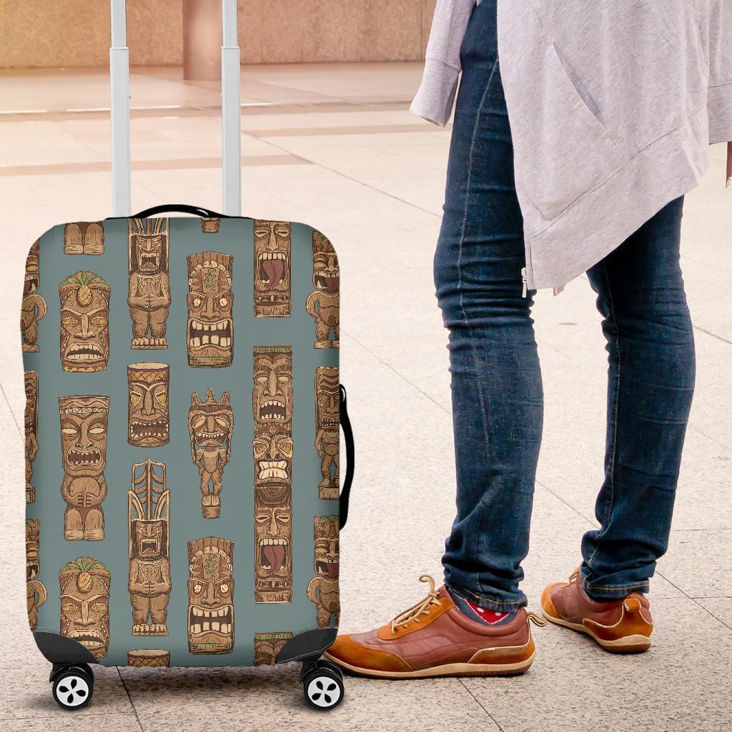 Tiki Print Pattern Luggage Cover Protector-grizzshop