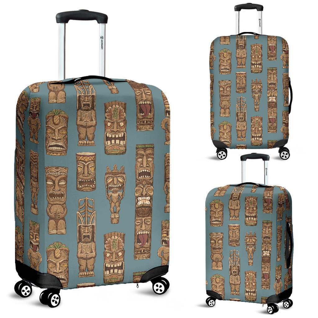 Tiki Print Pattern Luggage Cover Protector-grizzshop