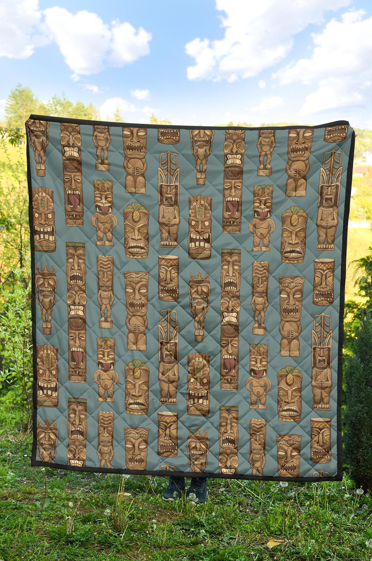 Tiki Print Pattern Quilt-grizzshop