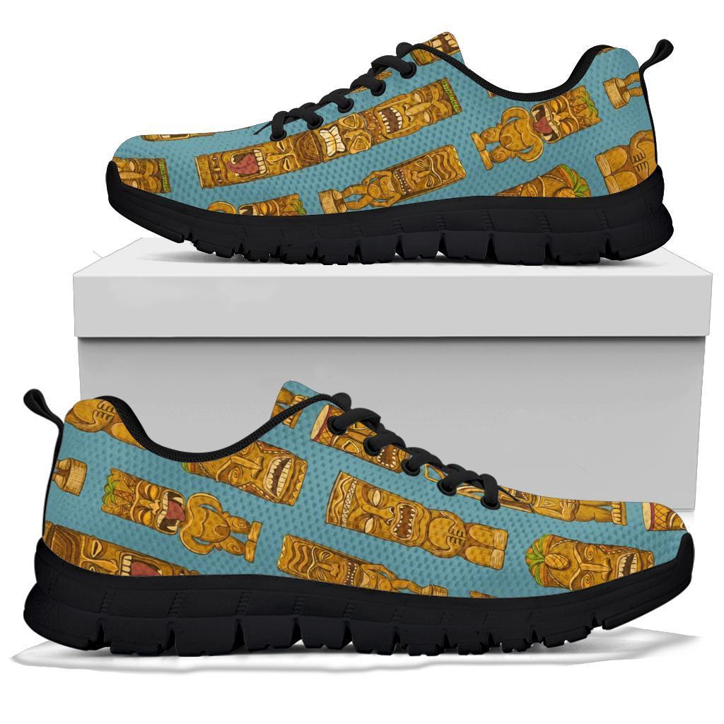 Tiki Print Pattern Sneaker Shoes For Men Women-grizzshop