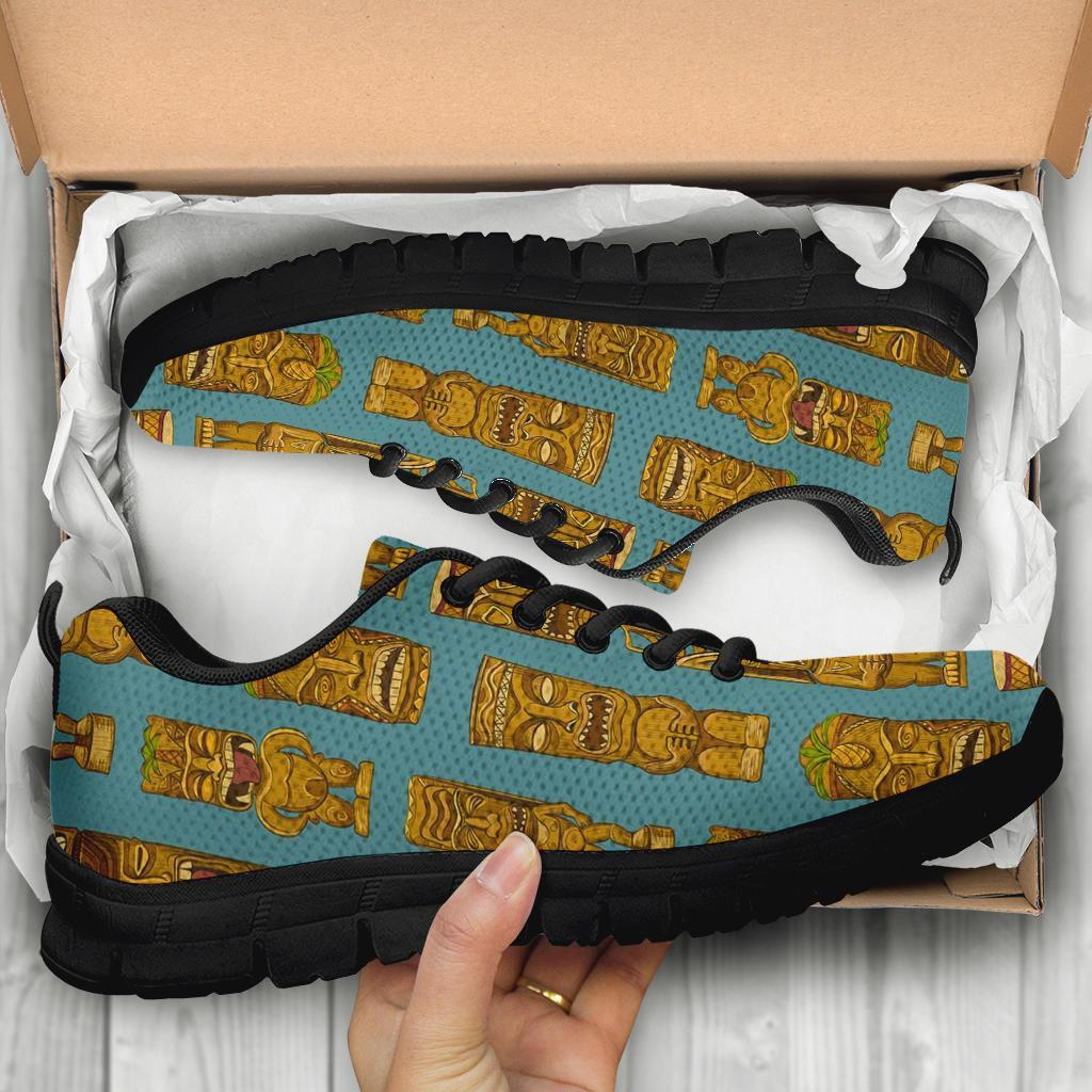 Tiki Print Pattern Sneaker Shoes For Men Women-grizzshop