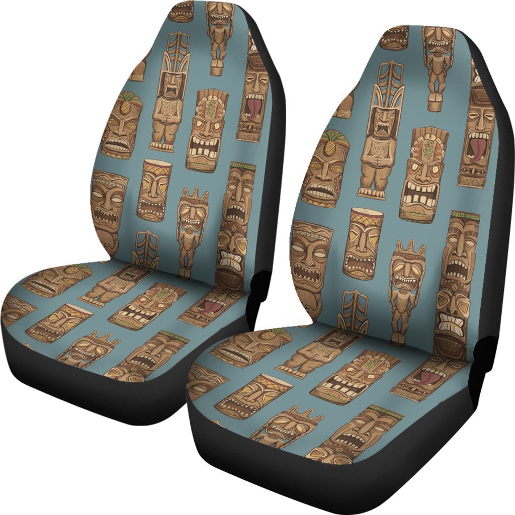 Tiki Print Pattern Universal Fit Car Seat Covers-grizzshop