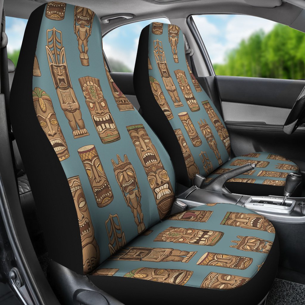 Tiki Print Pattern Universal Fit Car Seat Covers-grizzshop