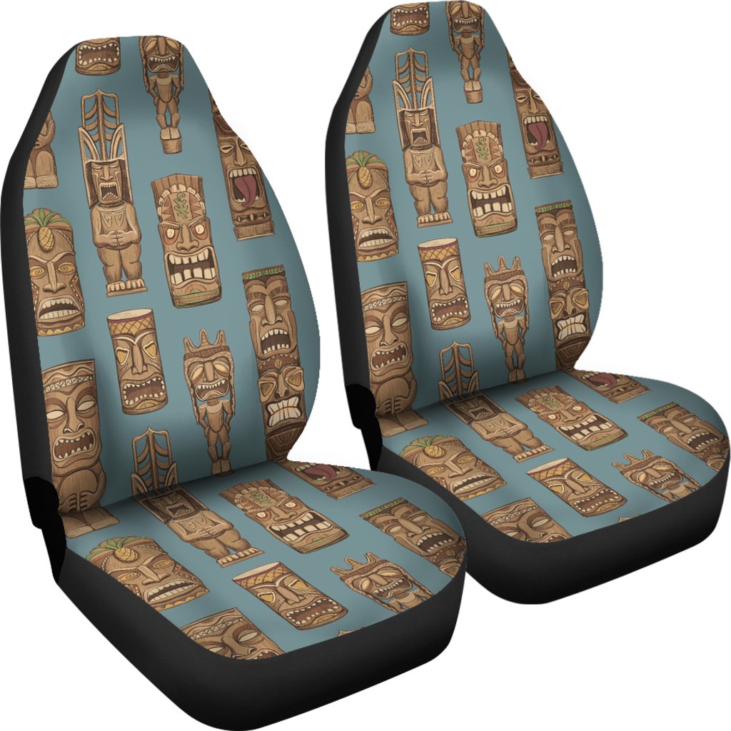 Tiki Print Pattern Universal Fit Car Seat Covers-grizzshop