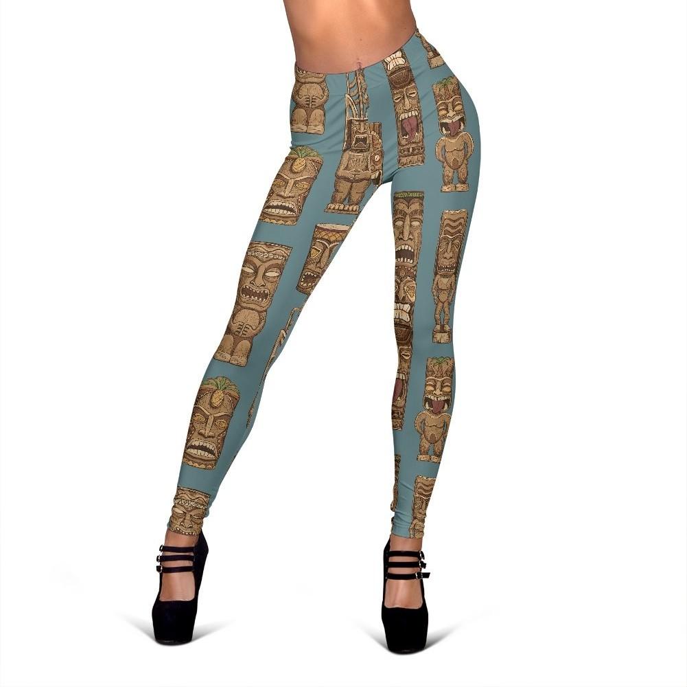 Tiki Print Pattern Women Leggings-grizzshop