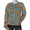 Tiki Print Pattern Women's Sweatshirt-grizzshop