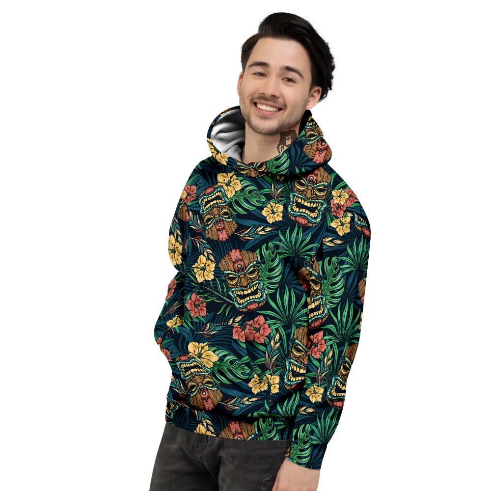 Tiki Tropical Print Pattern Men's Hoodie-grizzshop