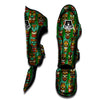 Tiki Wooden Print Pattern Muay Thai Shin Guards-grizzshop