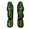 Tiki Wooden Print Pattern Muay Thai Shin Guards-grizzshop