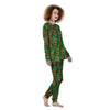 Tiki Wooden Print Pattern Women's Pajamas-grizzshop