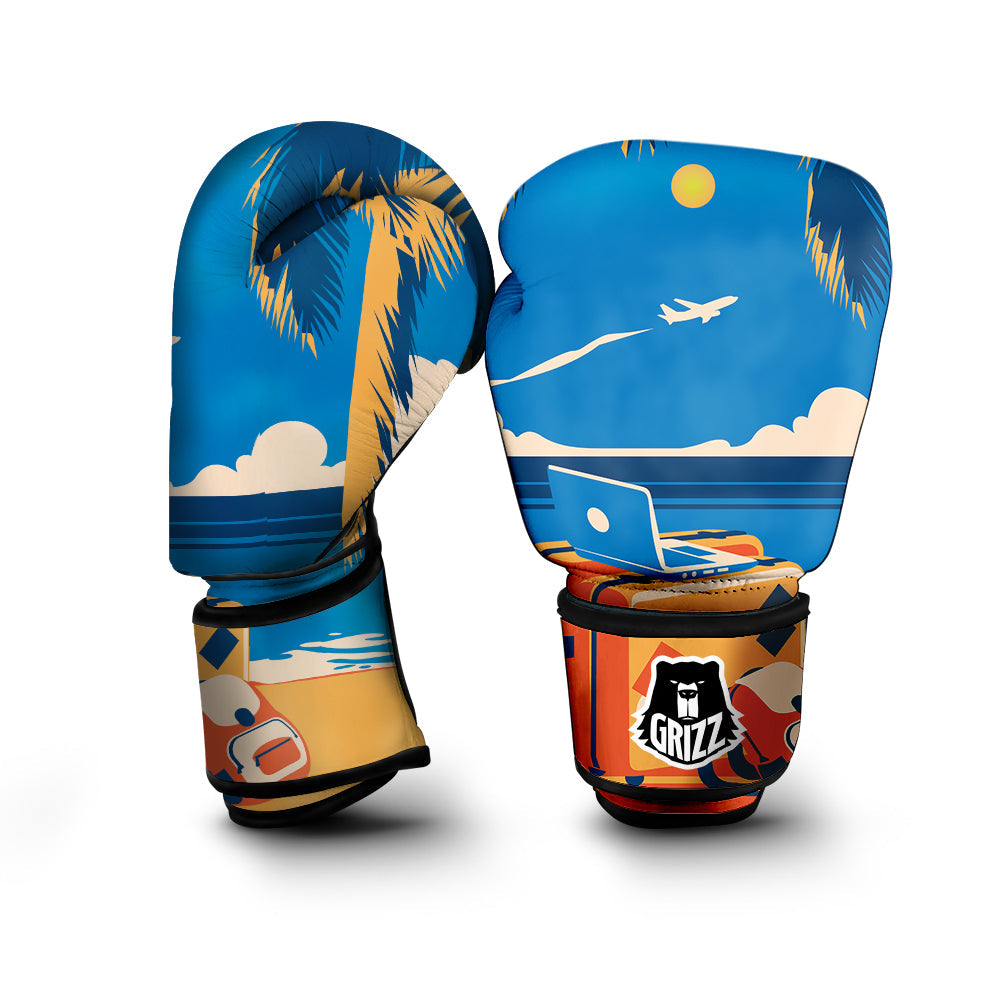 Time To Travel Summer Holiday Print Boxing Gloves-grizzshop