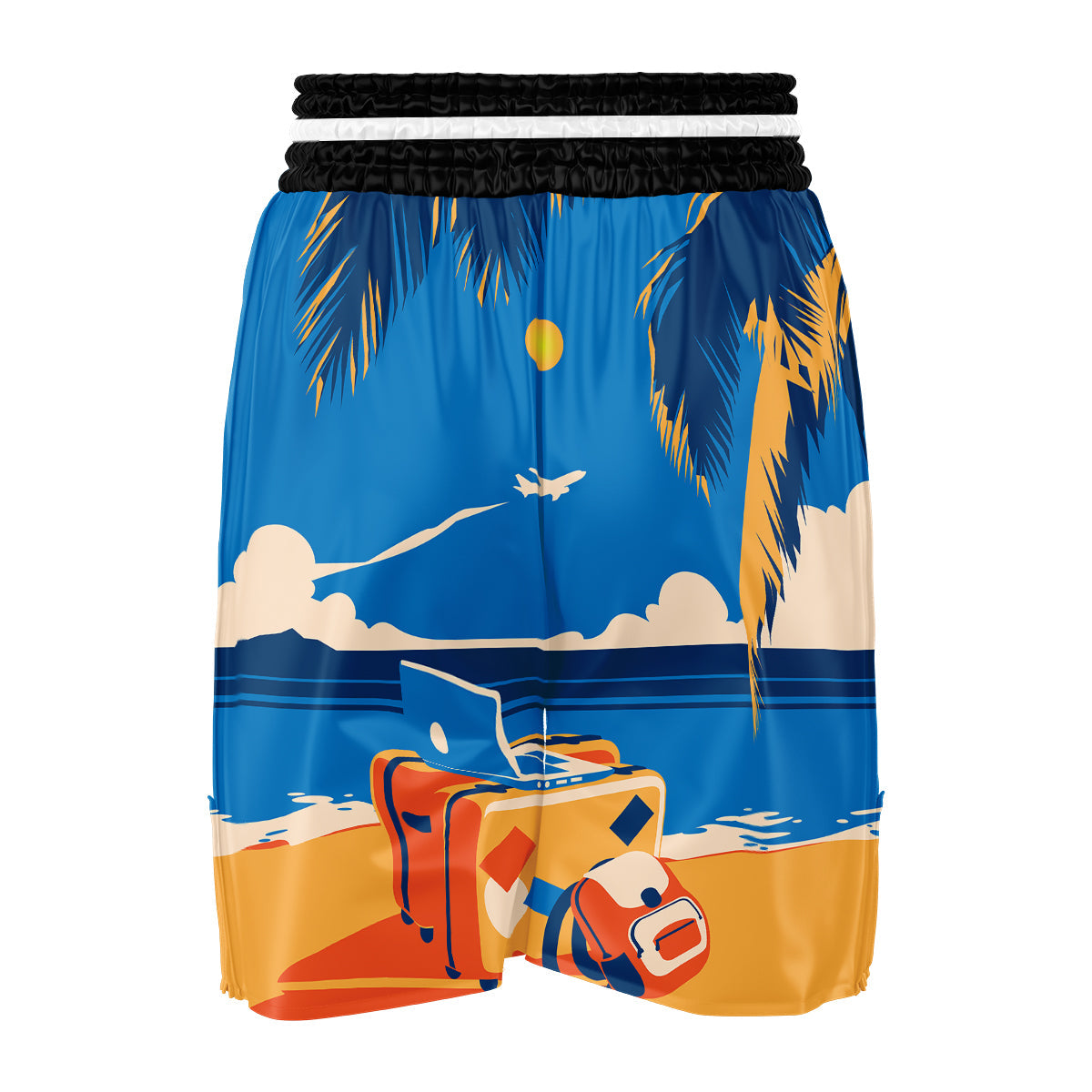 Time To Travel Summer Holiday Print Boxing Shorts-grizzshop