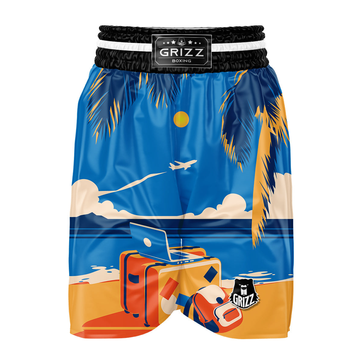 Time To Travel Summer Holiday Print Boxing Shorts-grizzshop