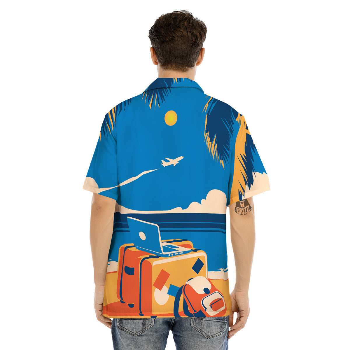 Time To Travel Summer Holiday Print Men's Hawaiian Shirt-grizzshop