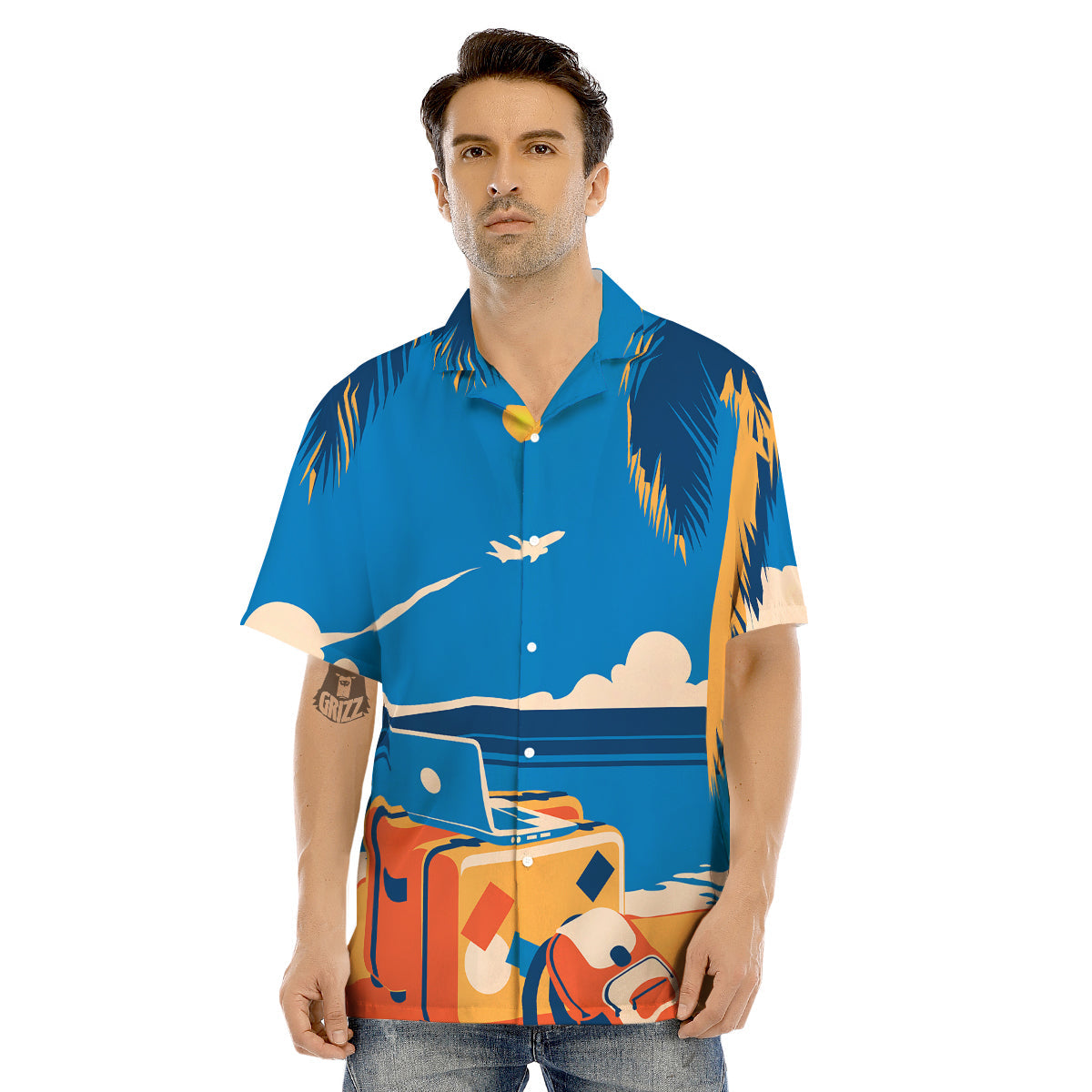 Time To Travel Summer Holiday Print Men's Hawaiian Shirt-grizzshop