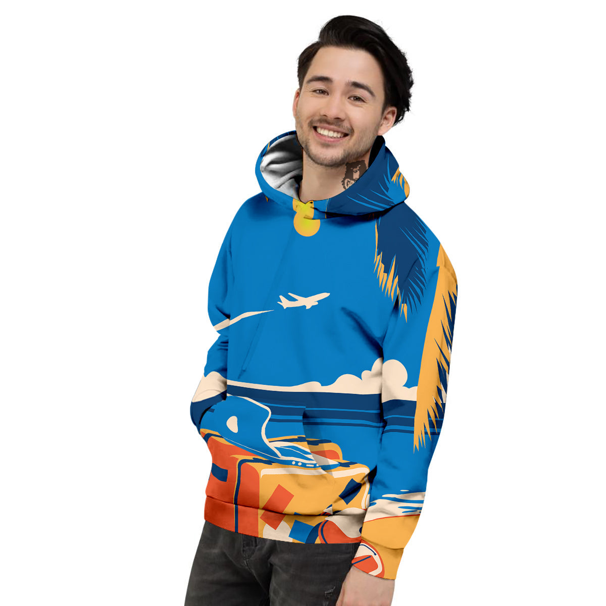 Time To Travel Summer Holiday Print Men's Hoodie-grizzshop