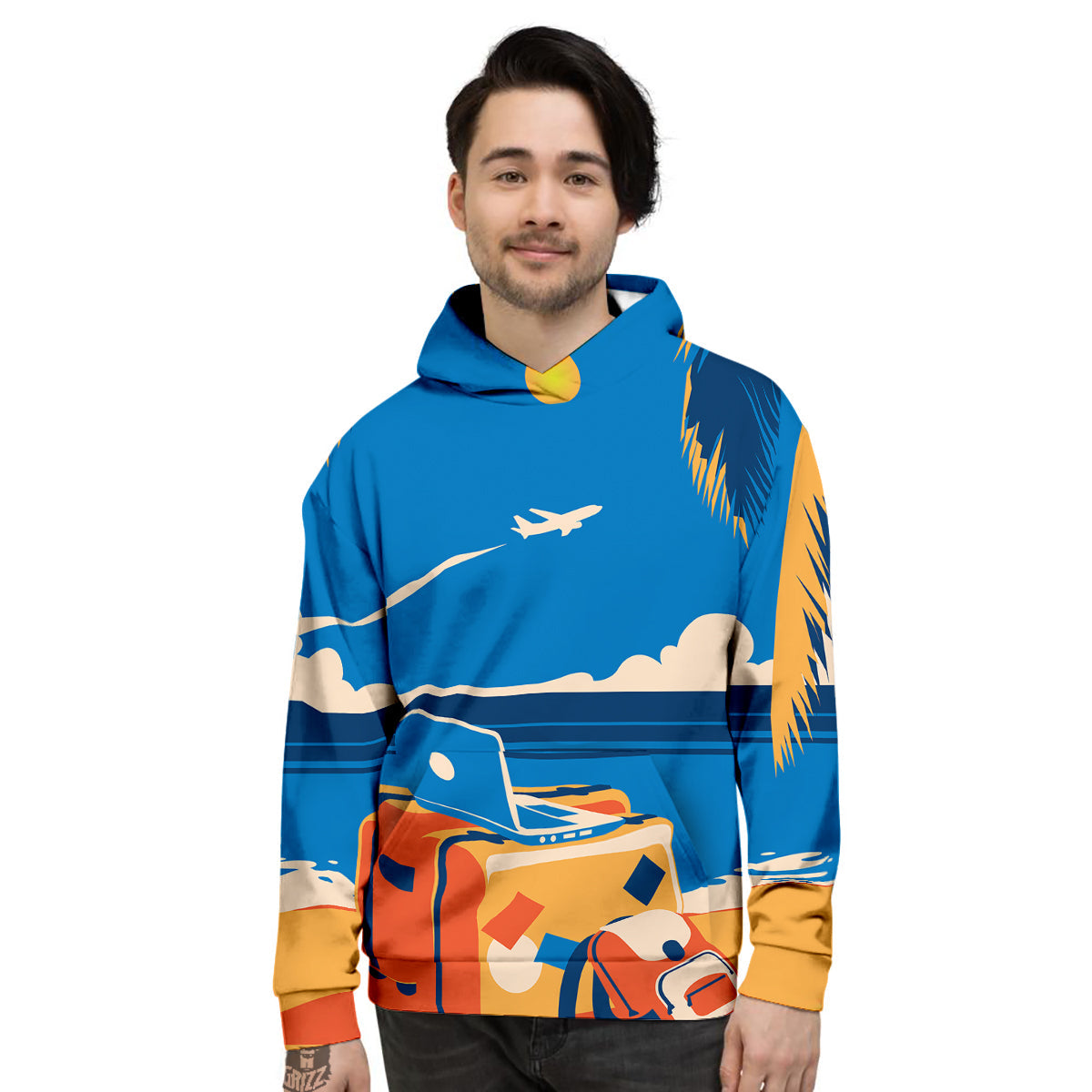 Time To Travel Summer Holiday Print Men's Hoodie-grizzshop