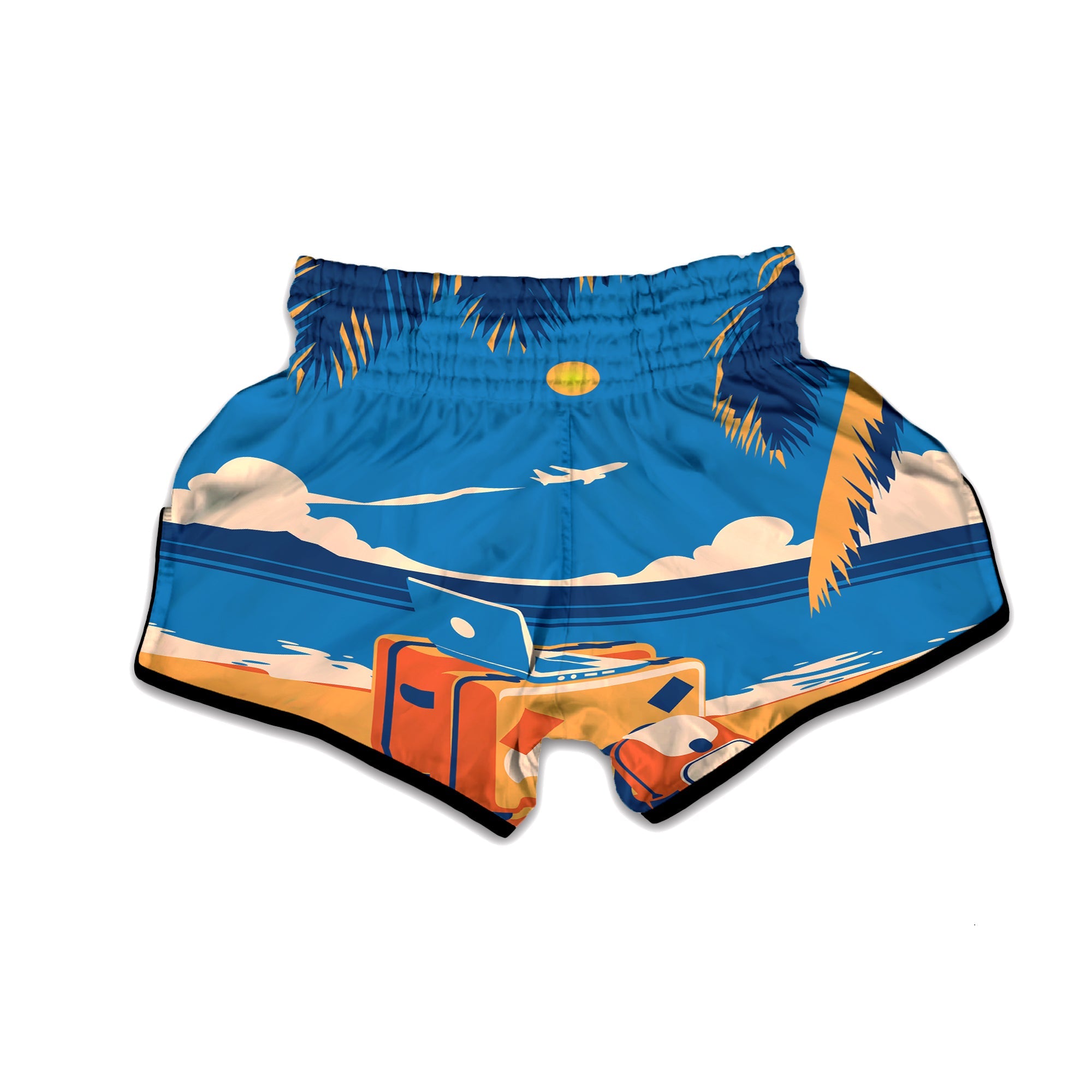 Time To Travel Summer Holiday Print Muay Thai Boxing Shorts-grizzshop