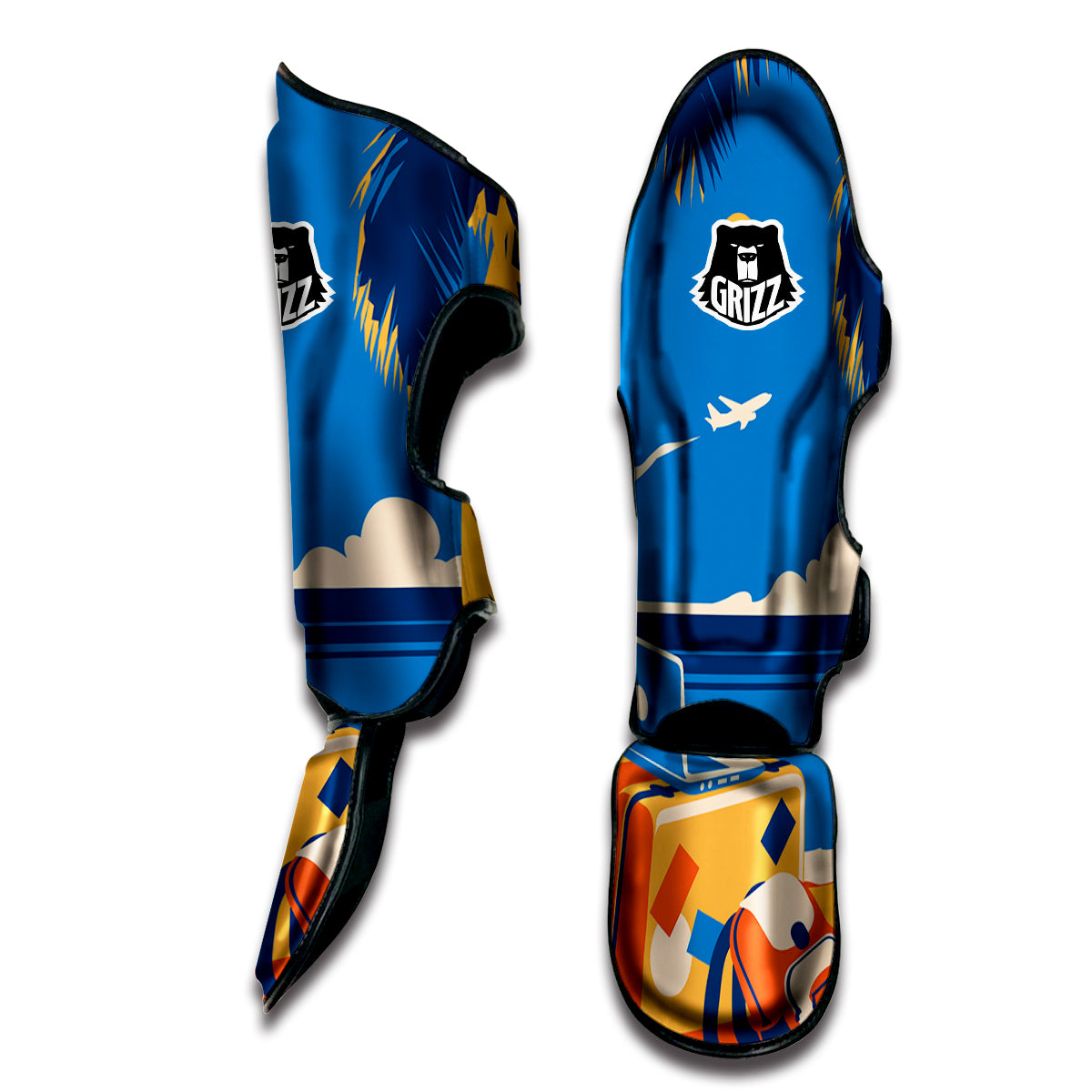 Time To Travel Summer Holiday Print Muay Thai Shin Guards-grizzshop