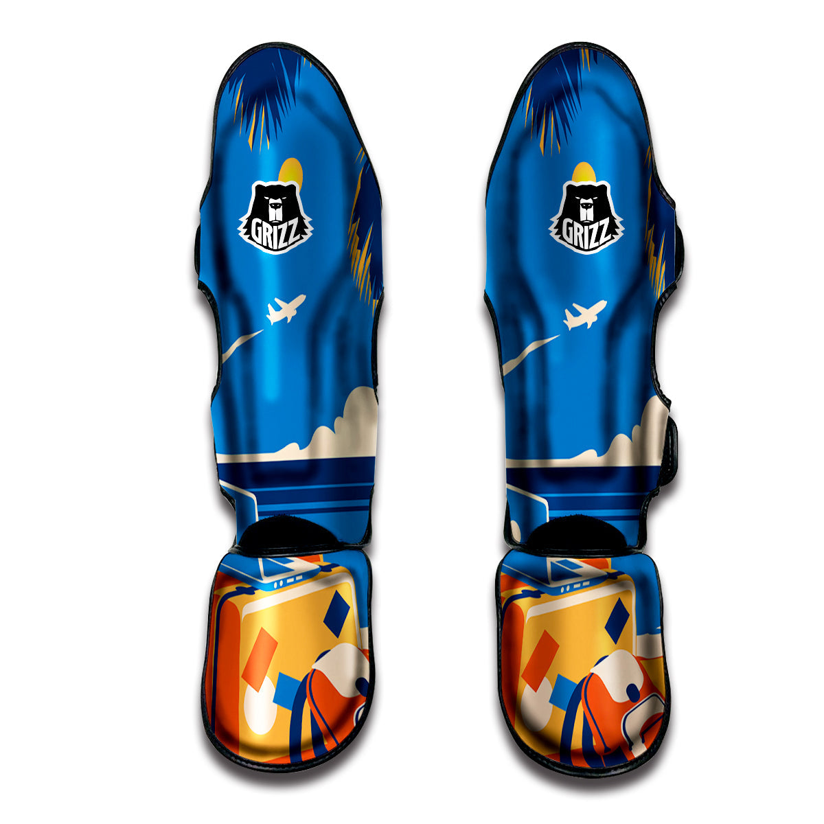 Time To Travel Summer Holiday Print Muay Thai Shin Guards-grizzshop