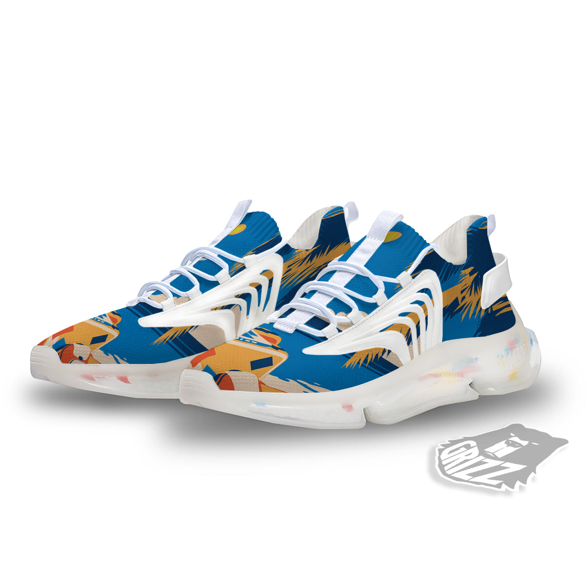 Time To Travel Summer Holiday Print White Gym Shoes-grizzshop