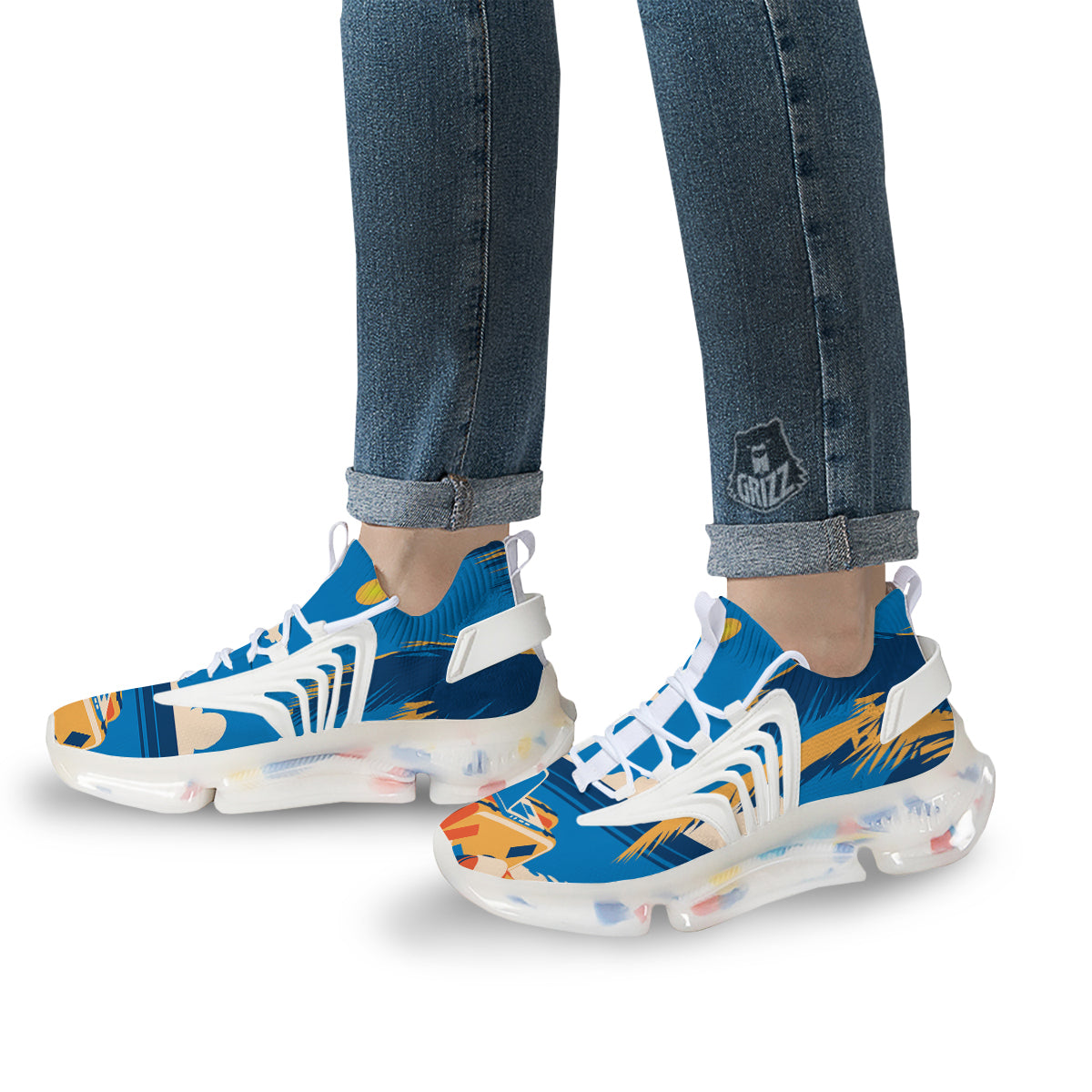 Time To Travel Summer Holiday Print White Gym Shoes-grizzshop