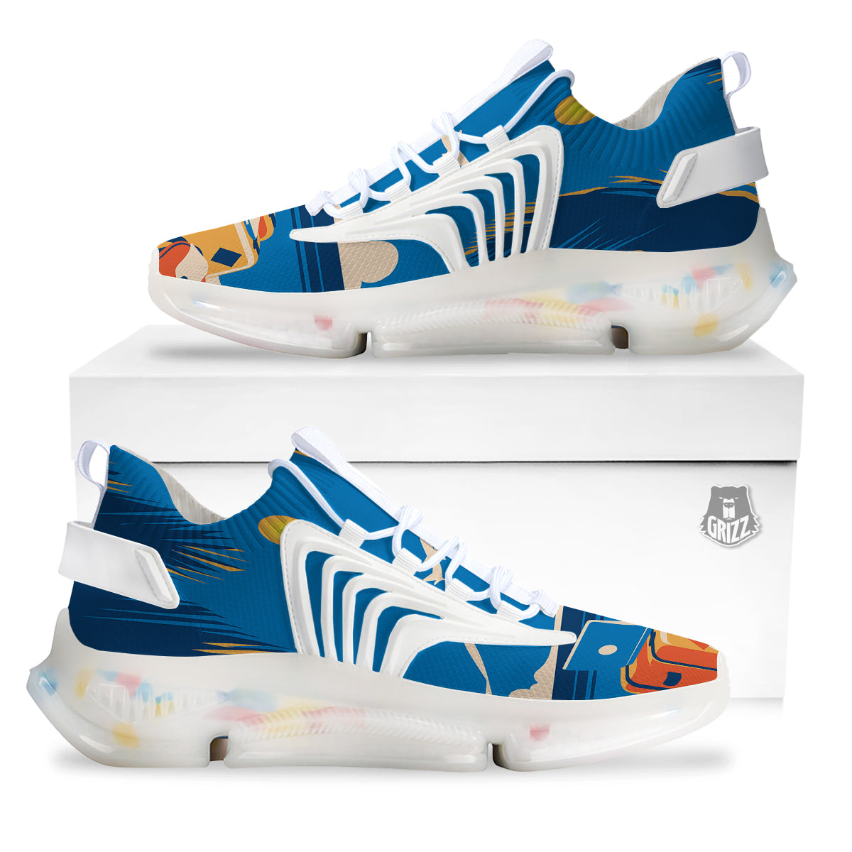 Time To Travel Summer Holiday Print White Gym Shoes-grizzshop
