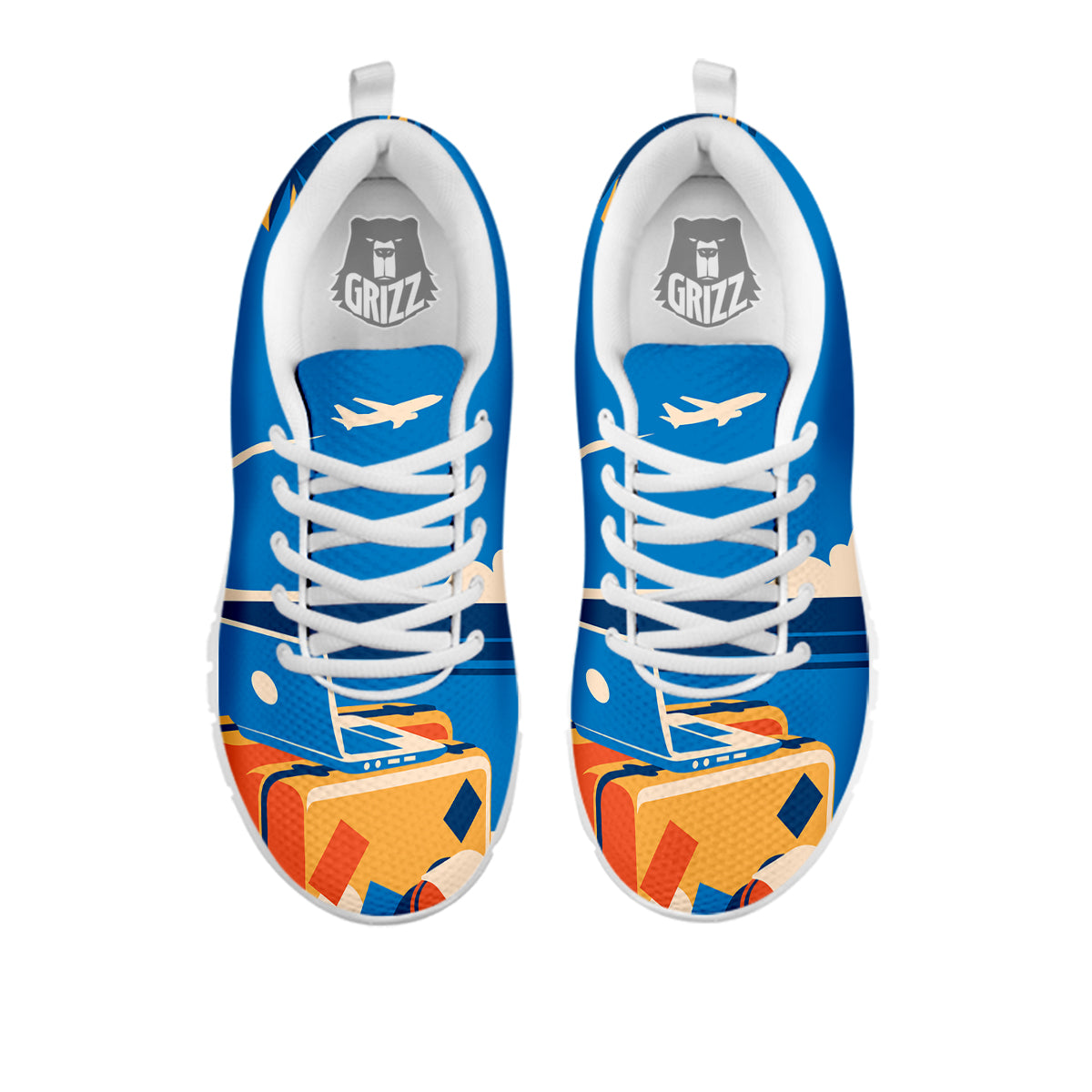 Time To Travel Summer Holiday Print White Sneaker-grizzshop