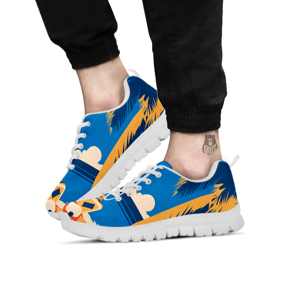 Time To Travel Summer Holiday Print White Sneaker-grizzshop