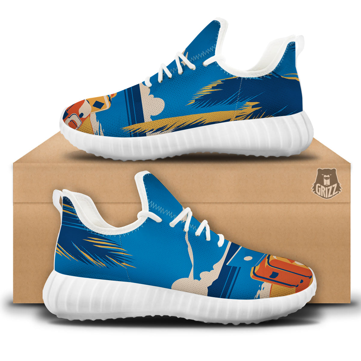Time To Travel Summer Holiday Print White Walking Shoes-grizzshop
